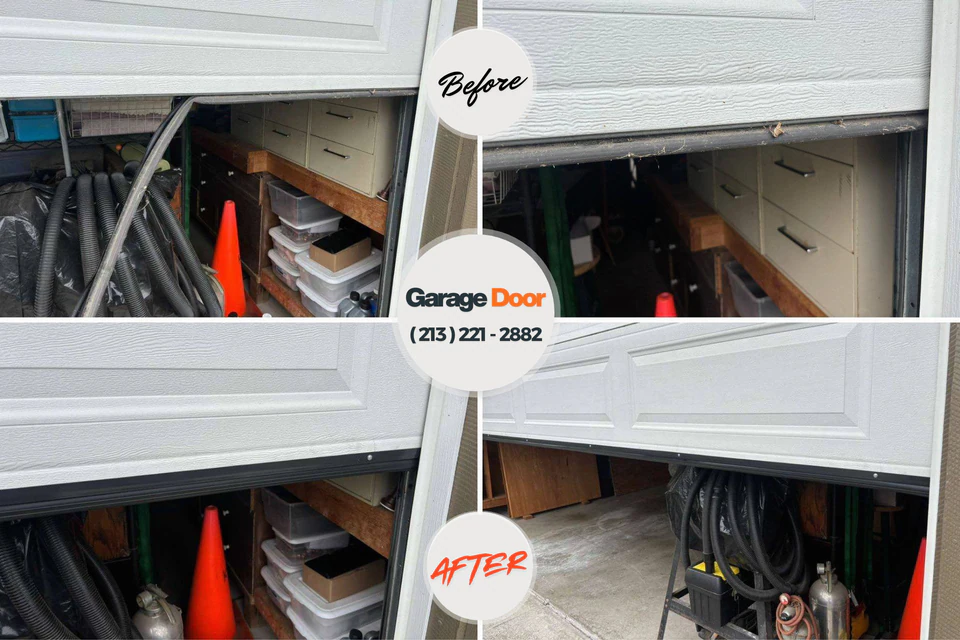 Before and after: garage door repair Village Green-Green Ridge, PA